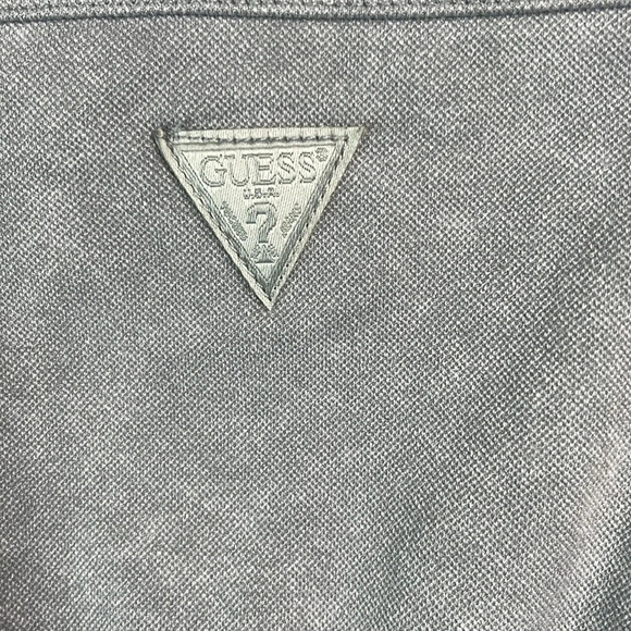 GUESS Grey Crop Tank Top/Sports Bra Logo Nylon  Stretch Acid Wash 80’s Vibe M/L - Picture 6 of 10